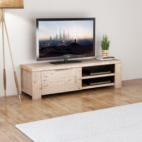 TV Stand Solid Brushed Acacia Wood 55.1"x15"x15.7"