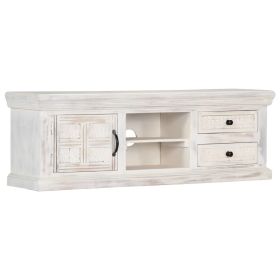 TV Stand White 47.2"x11.8"x15.7" Solid Wood Mango