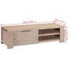 TV Stand Solid Brushed Acacia Wood 55.1"x15"x15.7"