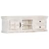 TV Stand White 47.2"x11.8"x15.7" Solid Wood Mango