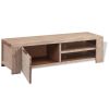 TV Stand Solid Brushed Acacia Wood 55.1"x15"x15.7"