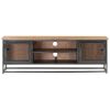TV Stand Gray 47.2"x11.8"x15.7" Solid Wood Acacia and Steel