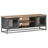 TV Stand Gray 47.2"x11.8"x15.7" Solid Wood Acacia and Steel