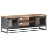 TV Stand Gray 47.2"x11.8"x15.7" Solid Wood Acacia and Steel