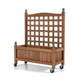 Patio Wooden Raised Plants Flower Planter Box (Color: As pic show, type: Style D)